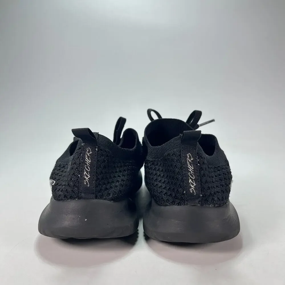Skechers Ultra Flex Statements Black Athletic Sneakers Knit Shoes Youth Size 6